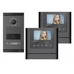 Video intercom system with 2 video subscribers and RFID access control