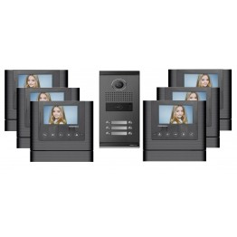 Video intercom system with 6 video subscribers and RFID access control