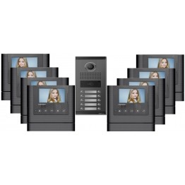 Video intercom system with 8 video subscribers and RFID access control
